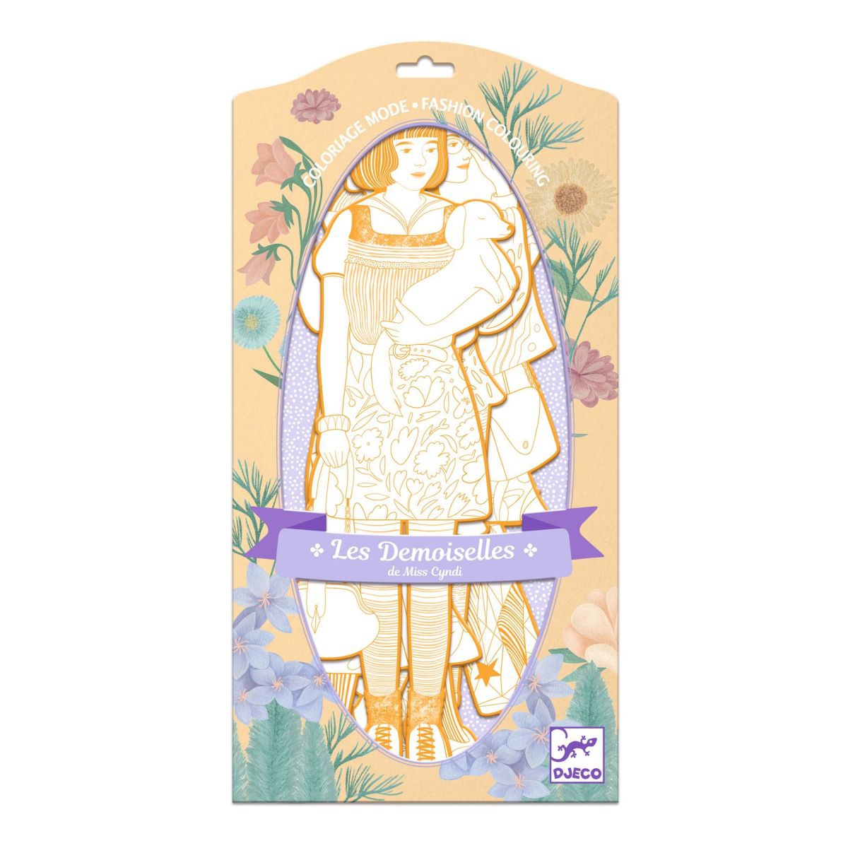 Djeco Ausmalbilder: Demoiselles Scout 4 gestanzte Mode-Malbilder