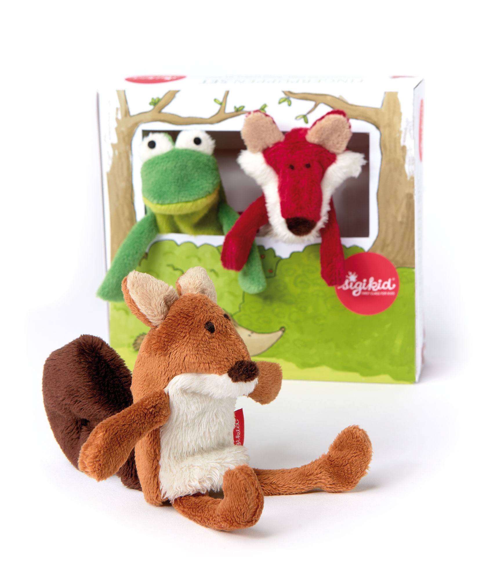 Sigikid Fingerpuppenset Wald  Frosch, Fuchs, Eichhörnchen