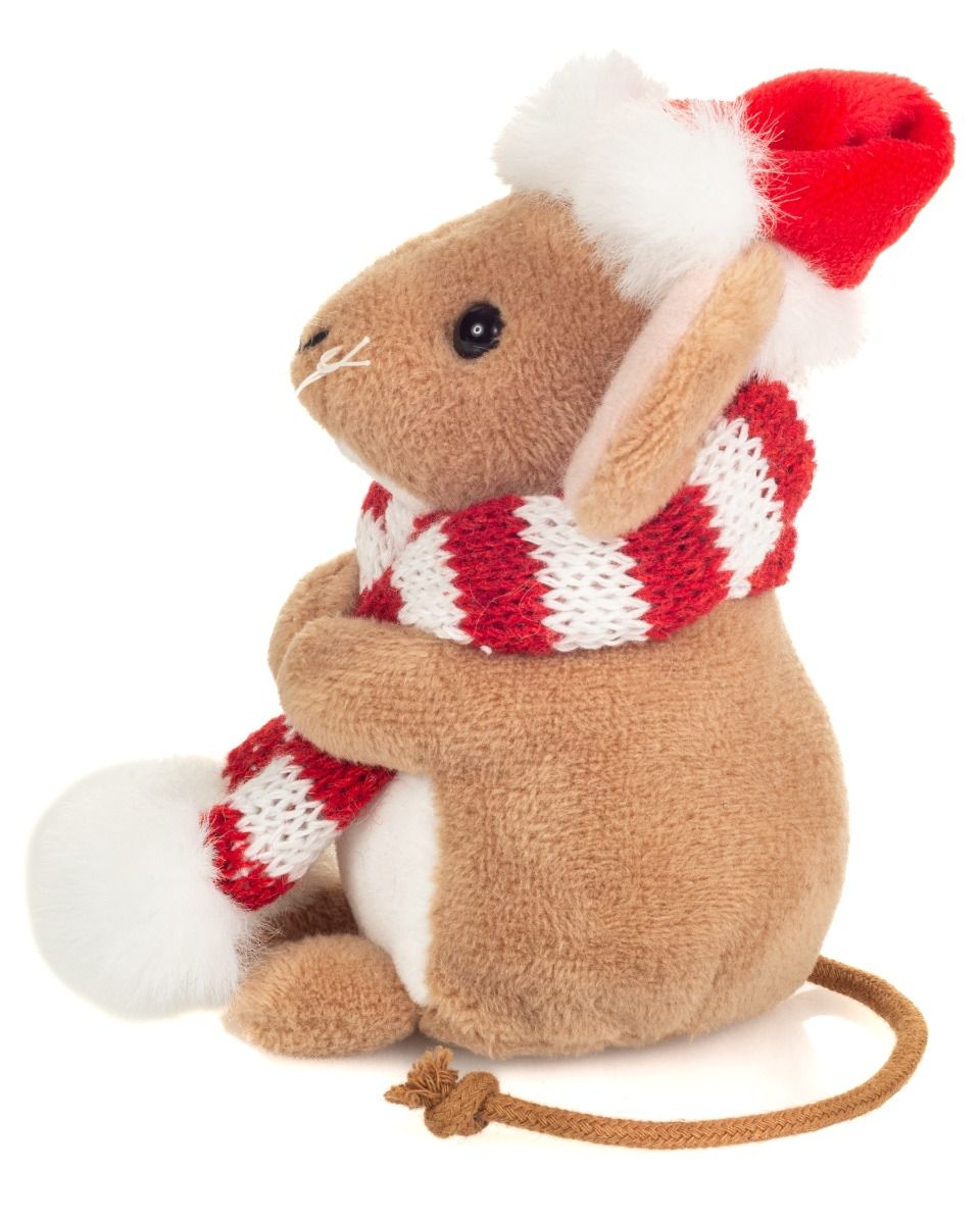 Hermann Teddy Weihnachtsmaus m. Schal 11 cm Stofftier
