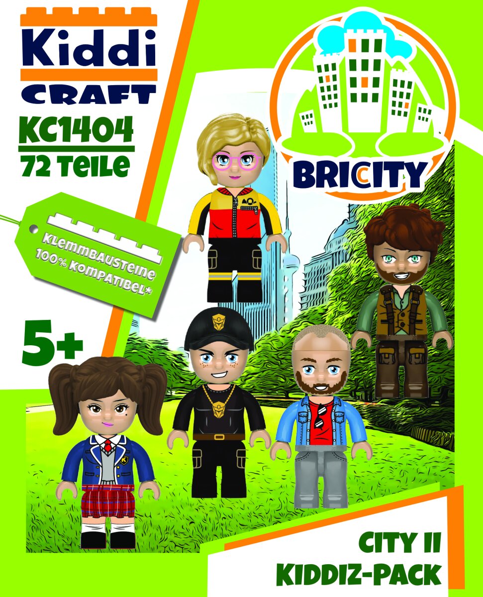 KiddiCraft Kiddiz Figuren-Pack City II - 5 Kiddiz Figuren 72 Teile