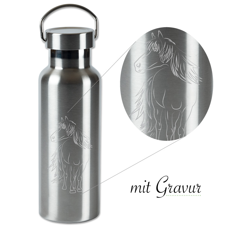 Lutz Mauder TapirElla Edelstahl Trinkflasche Pferde 0,5l