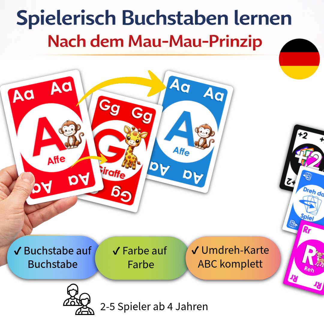 Kartenspiel Buchstaben Klacks Pocket-Edition Reh