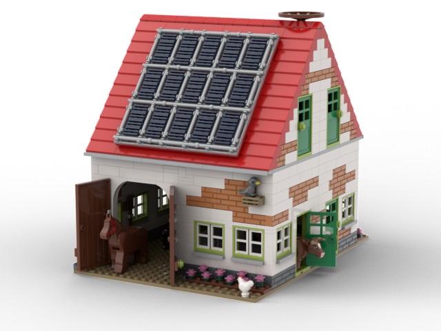 KiddiCraft Klemmbausteinset Bauernhof Stall - viele Figuren inklusive 1114 Teile