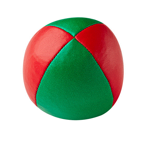 Henrys Beanbag Glattleder Ø 58mm rot/grün Premium Jonglierball Made in Germany