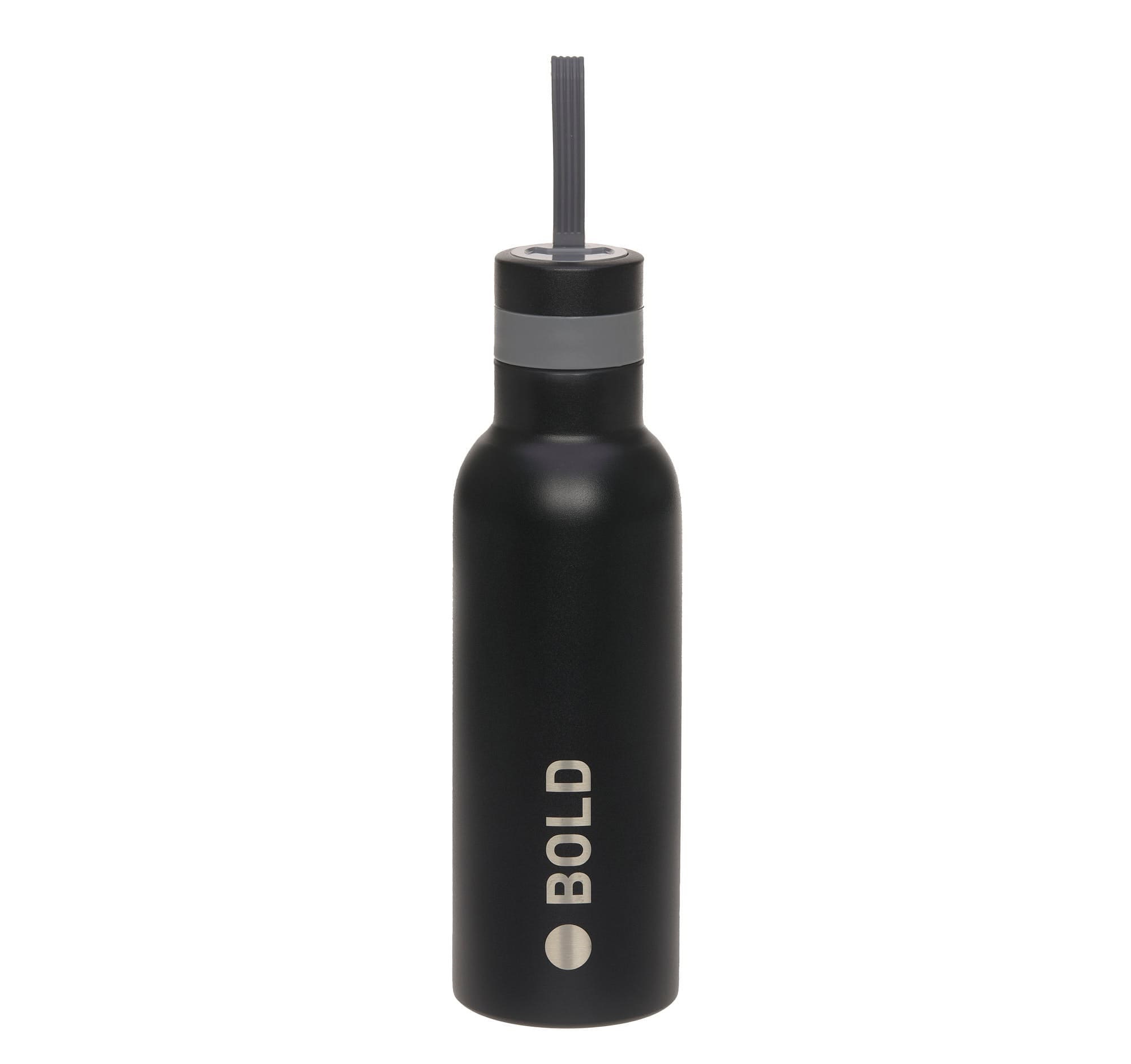 Lässig Trinkflasche Bold schwarz Edelstahl 