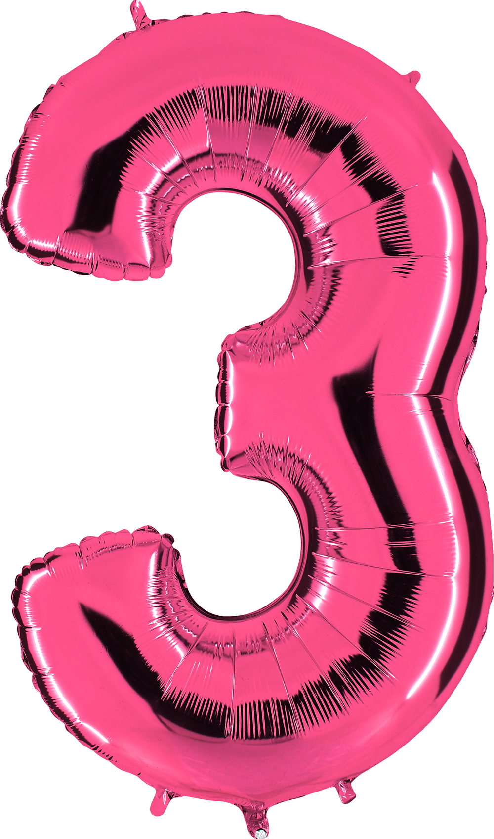 Zahlenballon 40" Folienzahl "3" fuxia