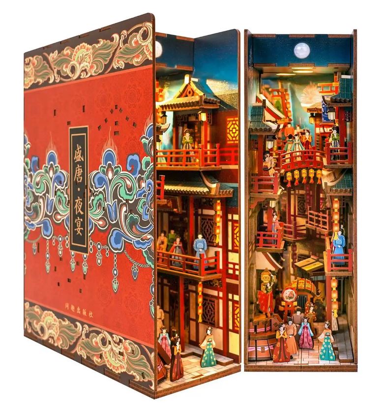 Tonecheer Bastelset  Book Nook The Baquet of tang dynasty Holz-Bausatz mit Licht