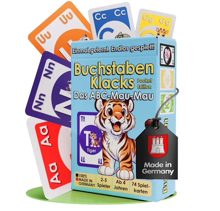 Kartenspiel Buchstaben Klacks Pocket-Edition Tiger