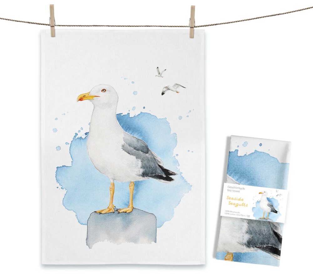 Maluu Geschirrtuch Seaside Seagulls
