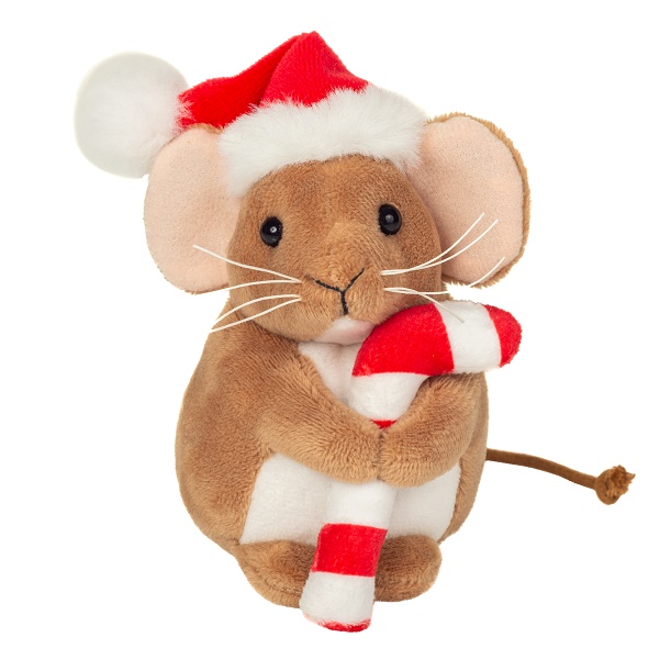 Hermann Teddy Weihnachtsmaus m. Zuckerstange 11 cm Stofftier