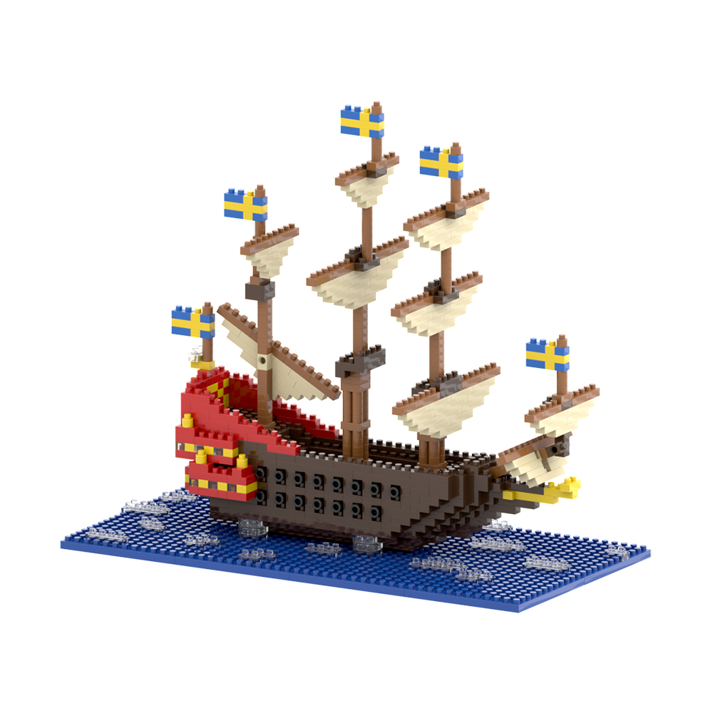 Brixies Vasa Schiff 650 Mini-Klemmbausteine