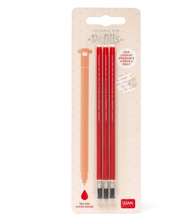 Legami Ersatzminen - 3 Erasable Pen Refills - Red