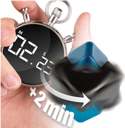 Bopster Fidget Spinner Cube - Black & Blue Metall Fidget Toy