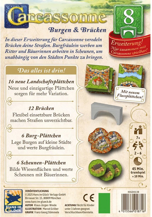Carcassonne - Burgen & Brücken -  Die 8. Erweiterung Gesellschaftsspiel