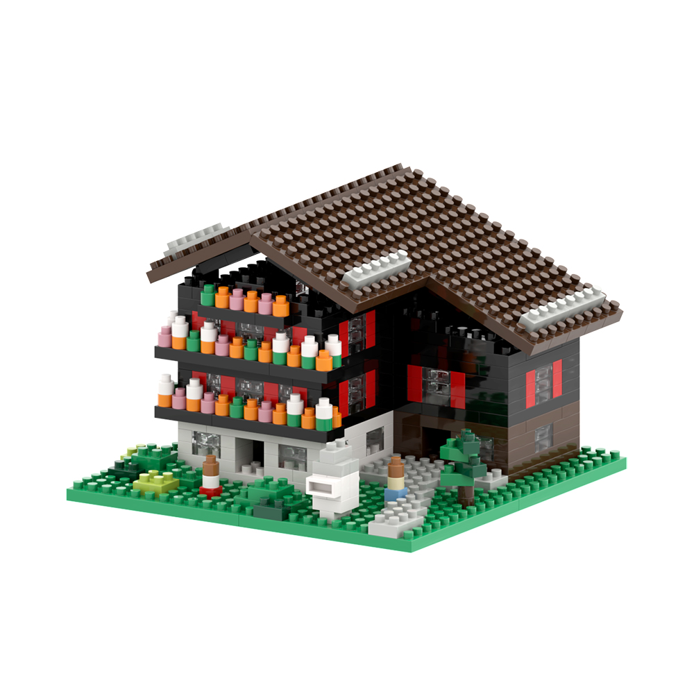 Brixies Schweizer Chalet 441 Mini-Klemmbausteine