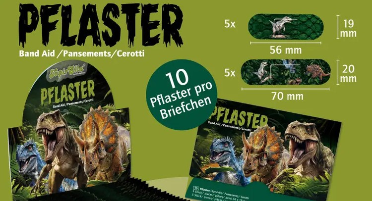 TapirElla Pflasterbriefchen Dinosaurier 3 mit 10 Pflastern