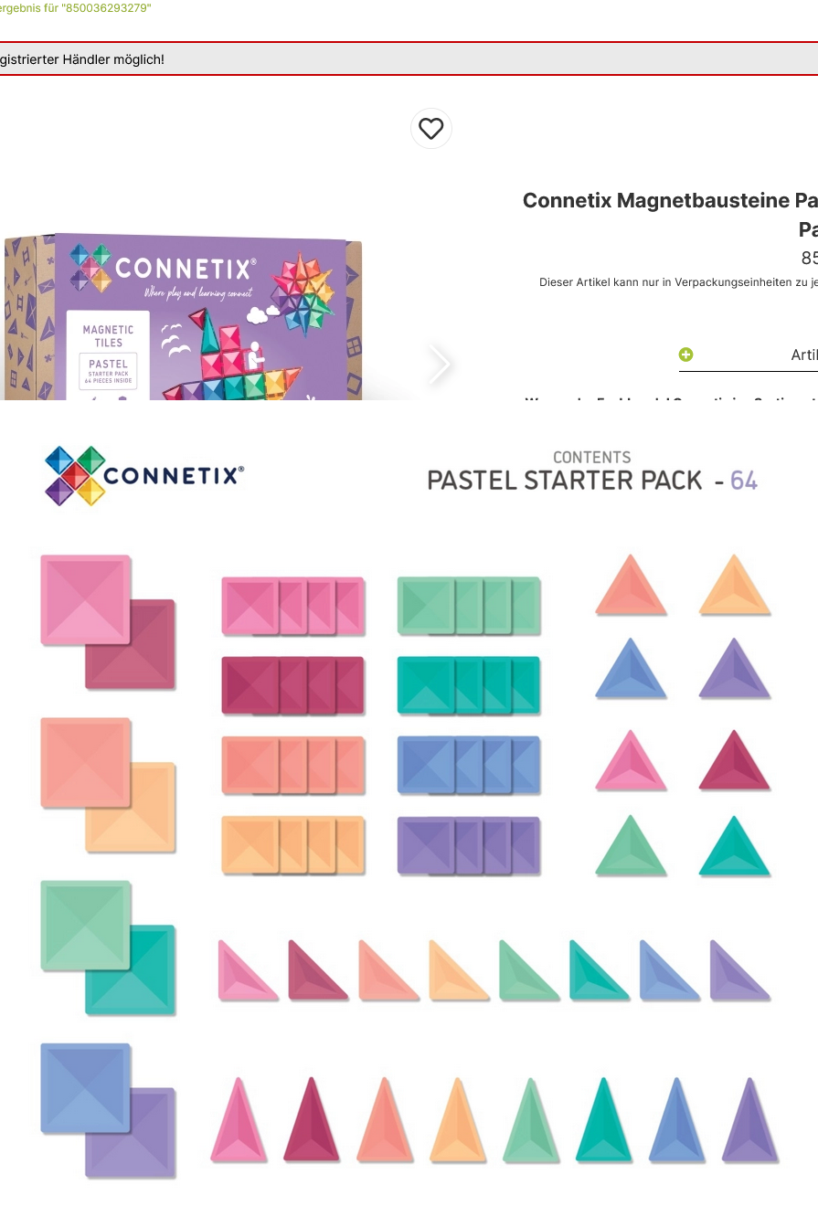 Connetix Magnetbausteine Pastel Starter Pack 64 Teile