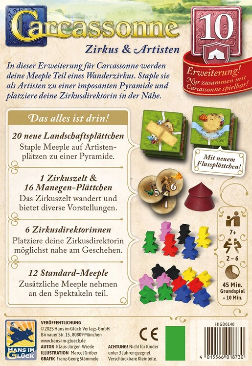 Carcassonne - Zirkus & Artisten -  Die 10. Erweiterung
