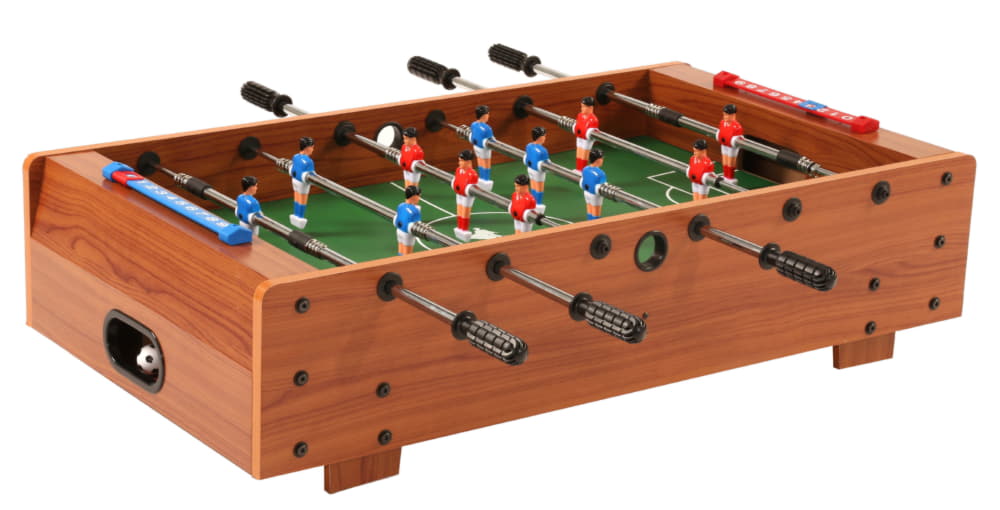 Mini Kicker mit Teleskopstangen Fußballkicker Tischaufleger
