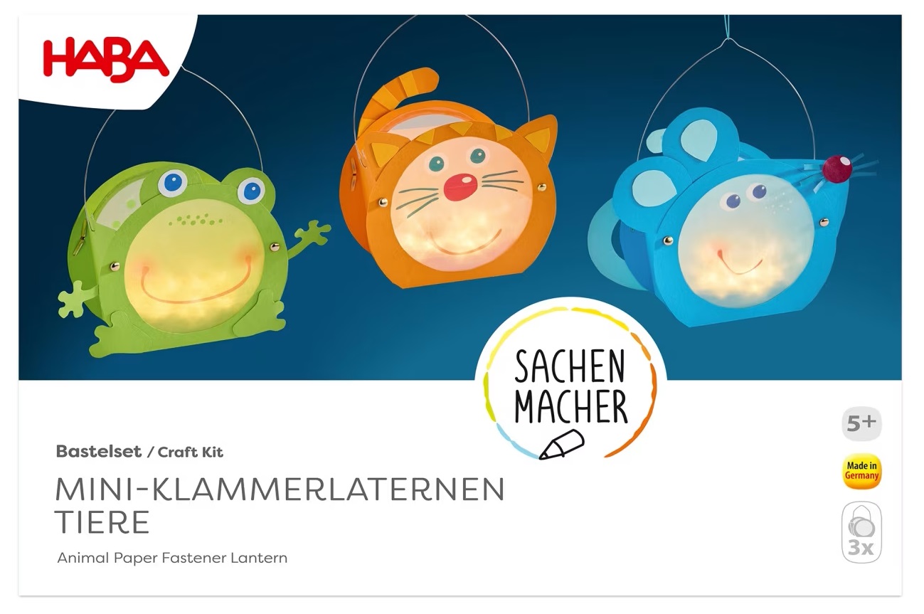 Haba Sachenmacher Bastelset - Mini-Klammerlaternen Tiere 
