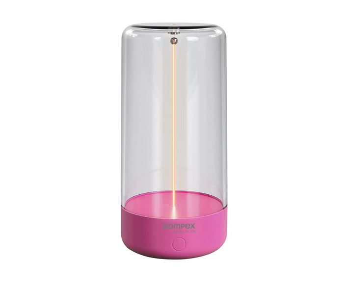 Sompex PULSE Akku-Tischleuchte Neon pink wetterfeste Dekolampe mit beweglichen Filament