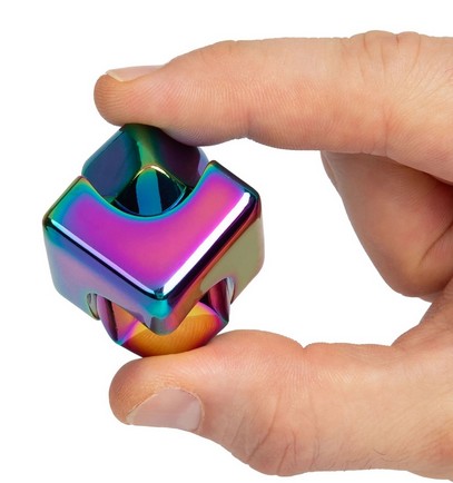 Bopster Fidget Spinner Cube - Multicoloured Metallic Metall Fidget Toy