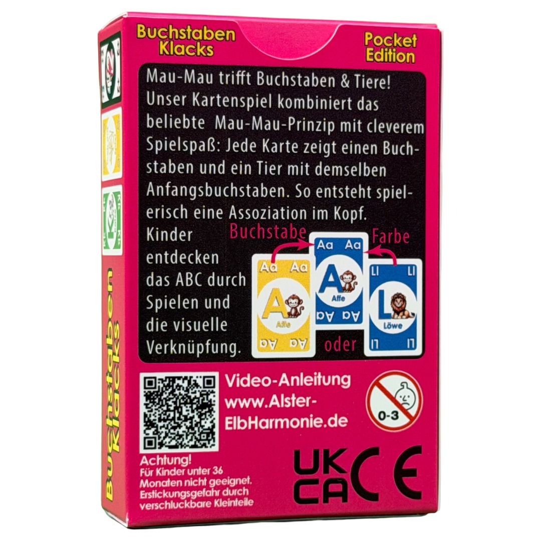 Kartenspiel Buchstaben Klacks Pocket-Edition Reh