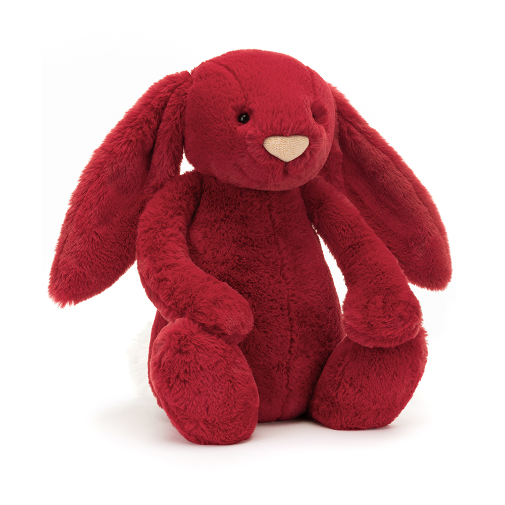 Jellycat Stofftier Bashful Luxe Bunny Scarlett Big Hase Scharlach-Rot, groß