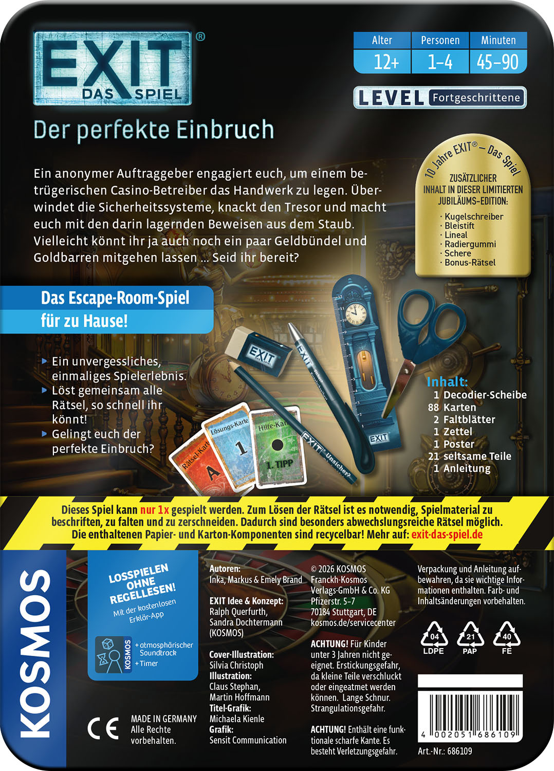 Kosmos EXIT® Das Spiel -  Der perfekte Einbruch Jubiläums-Edition (F)