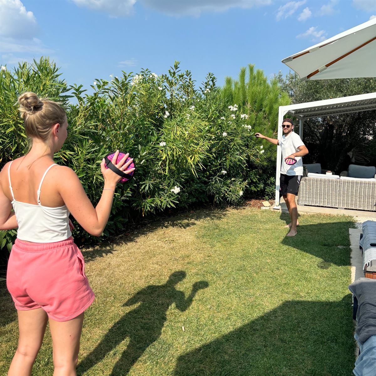 Sunflex Sure Catch Set Camo grün Klettball, Wurfspiel für zwei Personen