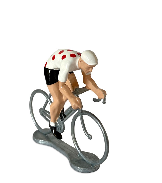 Bernard & Eddy Zinnfigur Radrennfahrer P2 "The Sprinter" Rot-gepunktetes Trikot Charly