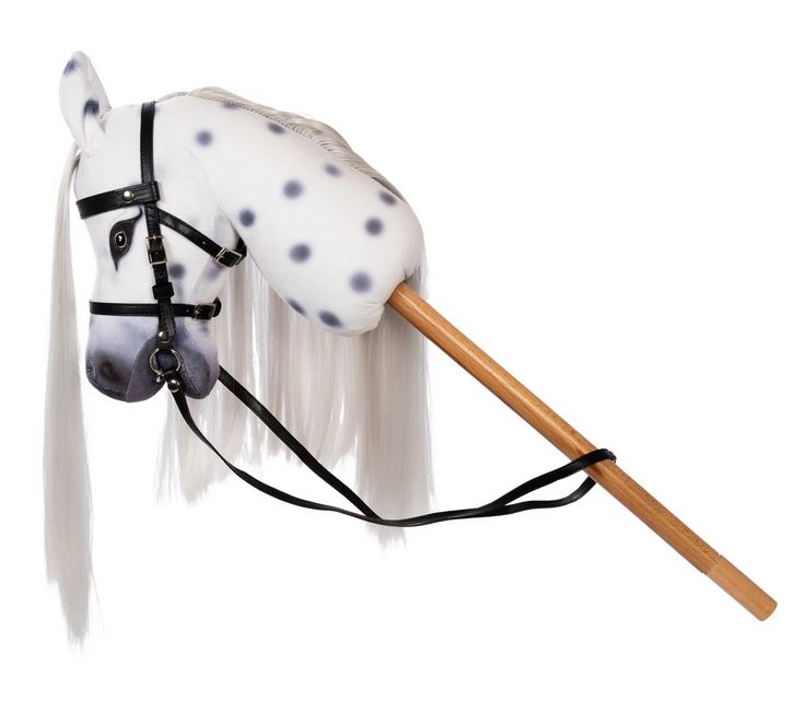 By Astrup Hobby Horse Steckenpferd Magic, Spotted weiß mit schwarzen Punkten