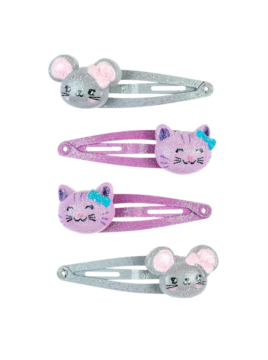 Souza for Kids Haarspangen Katz+Maus, lila-grau (4 Stck)