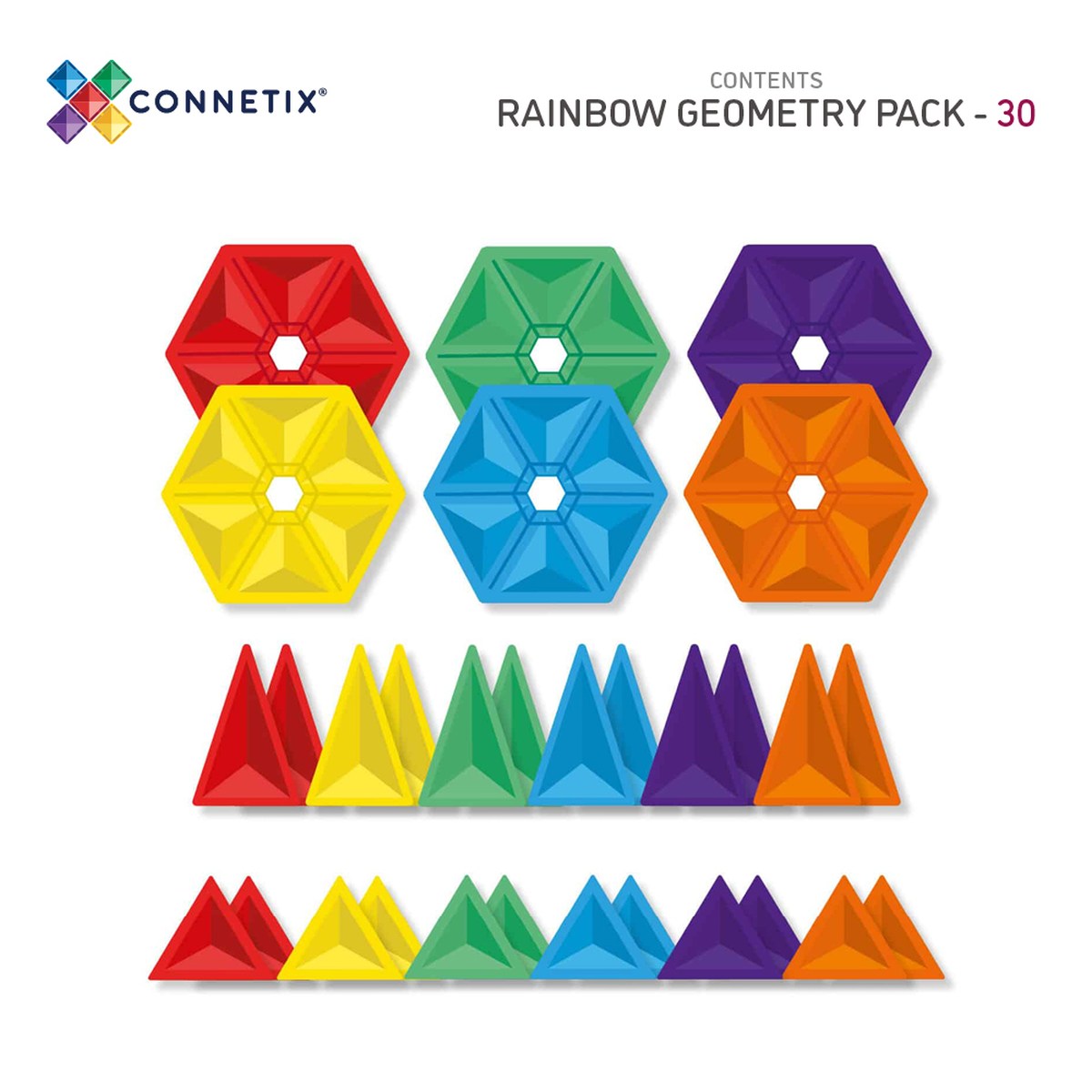 Connetix Magnetbausteine Rainbow Geometry Pack 30 Teile 30 Teile
