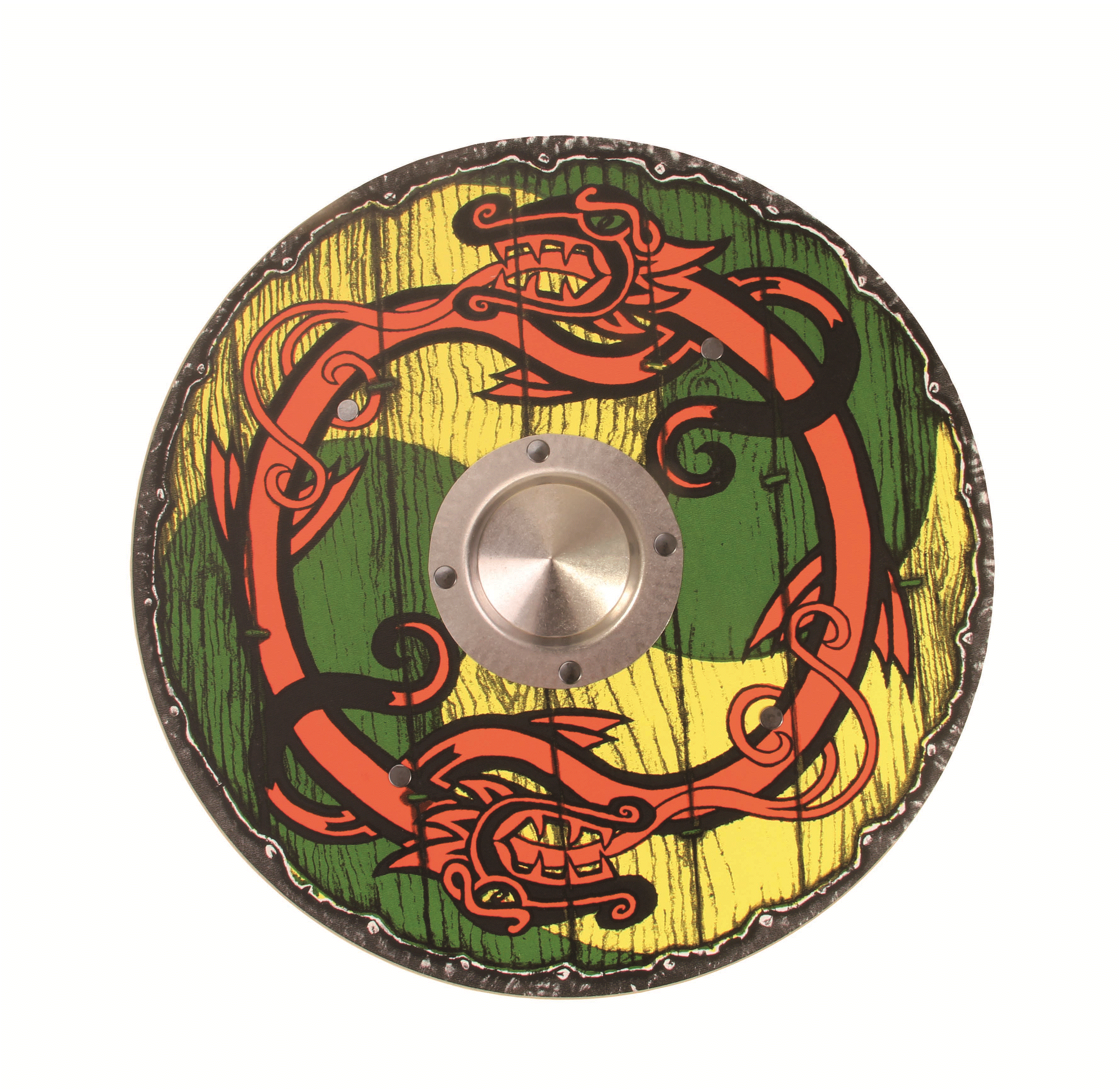 Vah Holzschild Wikingerschild gelb-grün