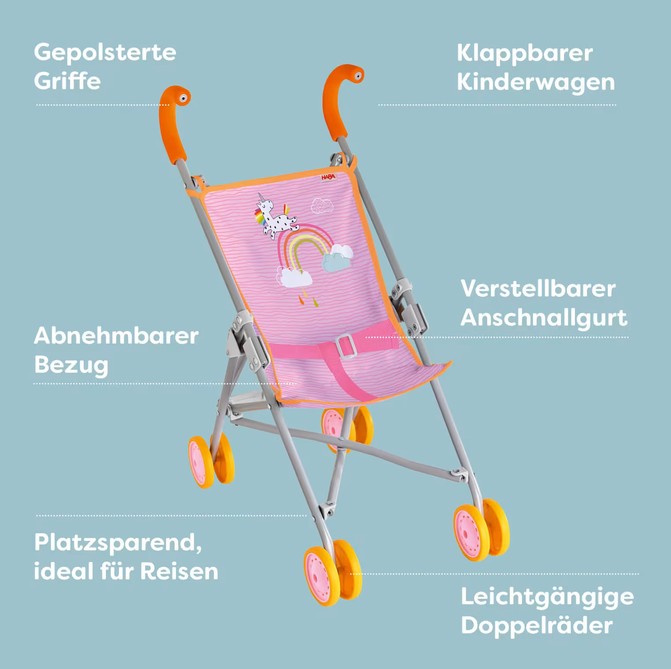 Haba Puppenbuggy Regenbogen