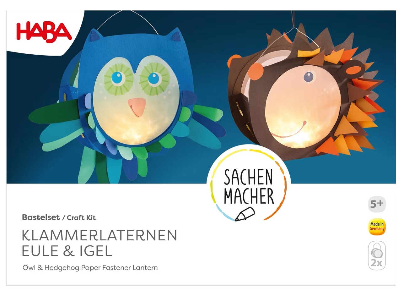 Haba Sachenmacher Bastelset - Klammerlaternen Eule & Igel 