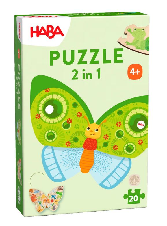 Haba Puzzle 2in1 - Schmetterling 2-seitiges Holzpuzzle