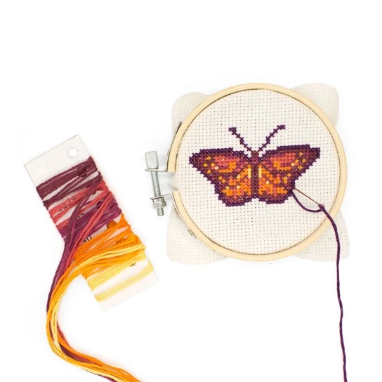 Kikkerland Mini Criss Stitch Stickset Schmetterling 