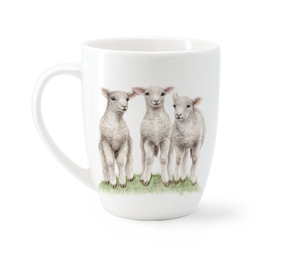 Maluu Tasse Woolly Sheep aus Porzellan mit zwei Schaf-Motiven