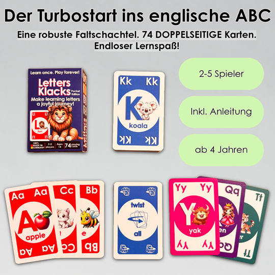 Kartenspiel Letters Klacks Pocket-Edition englisch