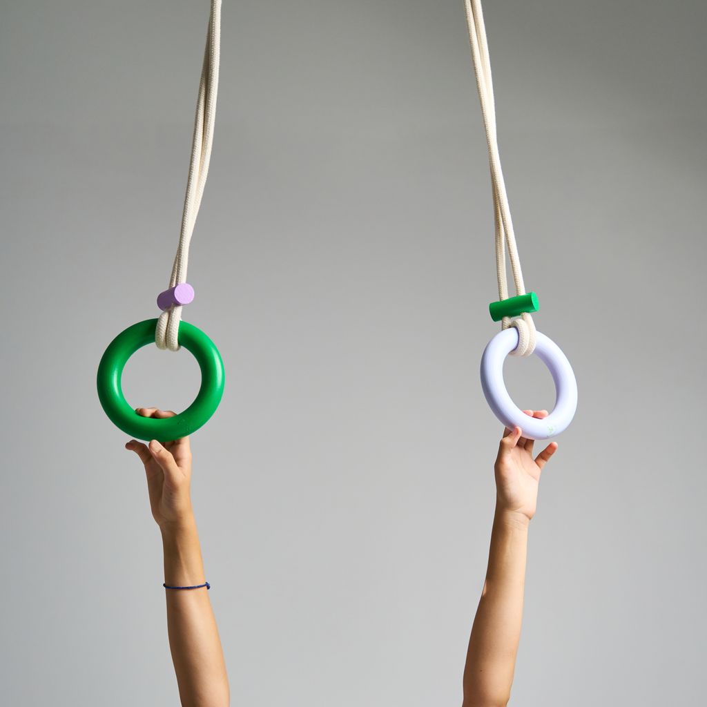 Eperfa bunte Gymnastikringe grün Turnringe mit Seilen für Kinder
