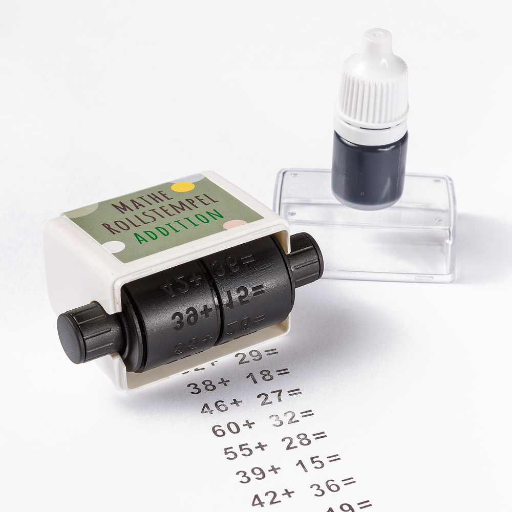 Mathematik Rollstempel Addition cooler Mathestempel