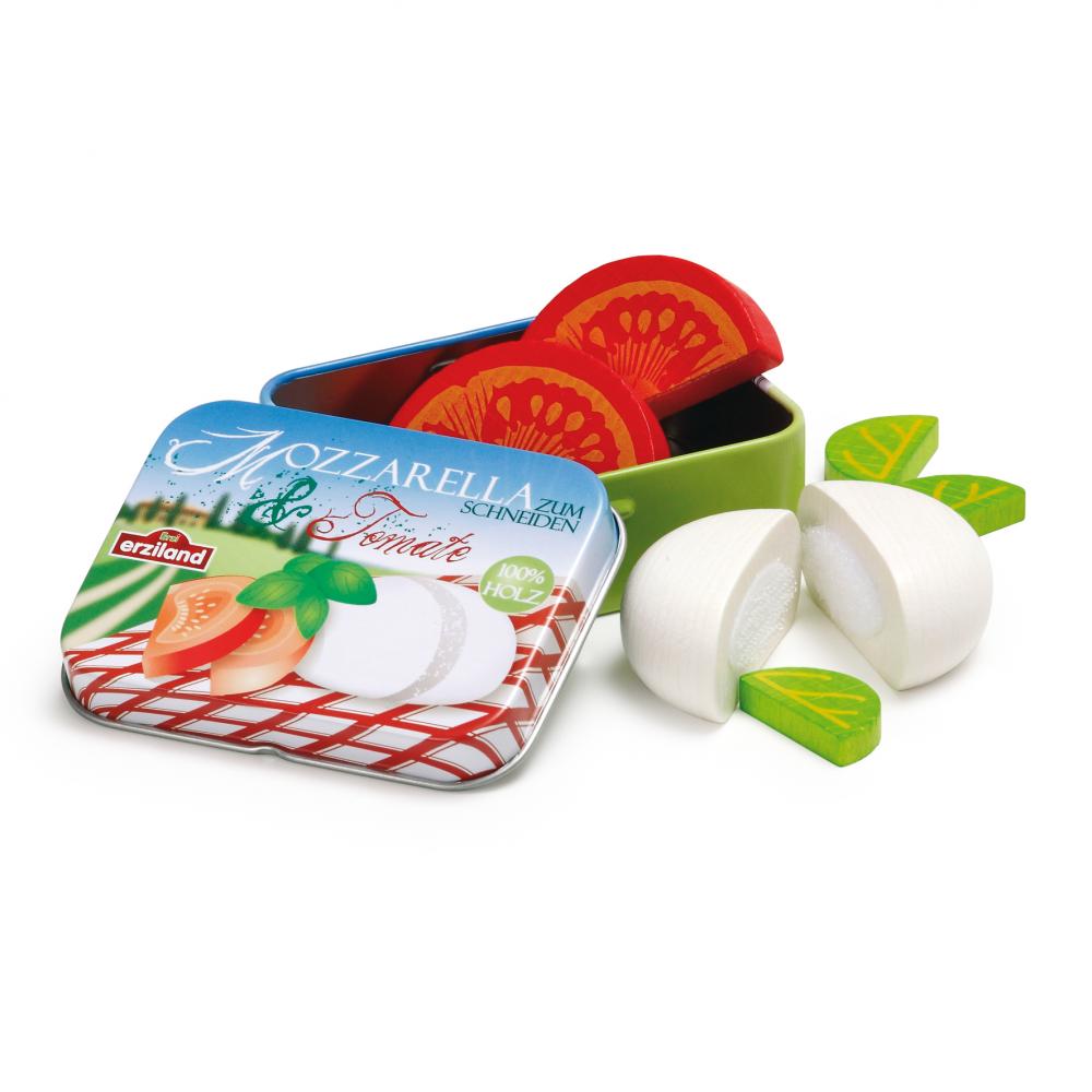 Erzi Mozzarella zum Schneiden und Tomat in Dose Kaufladen Zubehör