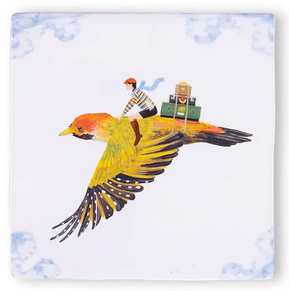 StoryTiles medium -Travelling Bird - Fliesenkunst mit Vogelmotiv 13cm StoryTiles medium -Travelling Bird - Fliesenkunst mit Vogelmotiv 13cm