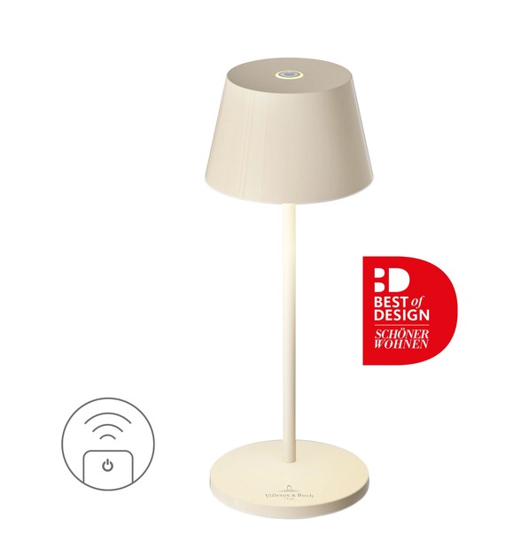 Villeroy & Boch In- & Outdoorleuchte Seoul Micro elfenbein ceramic akkubetriebene und dimmbare Tischlampe