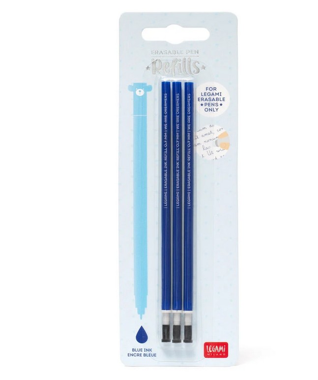 Legami Ersatzminen - 3  Erasable Pen Refills - Blue