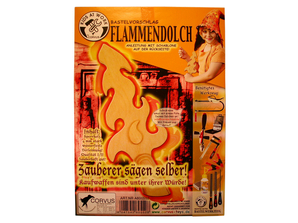 Kids at Work Bastelvorschlag Flammendolch