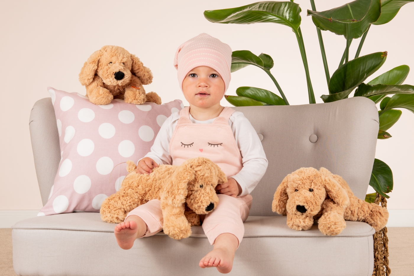 Hermann Teddy Schlenkerhund beige 28 cm Stofftier Hund