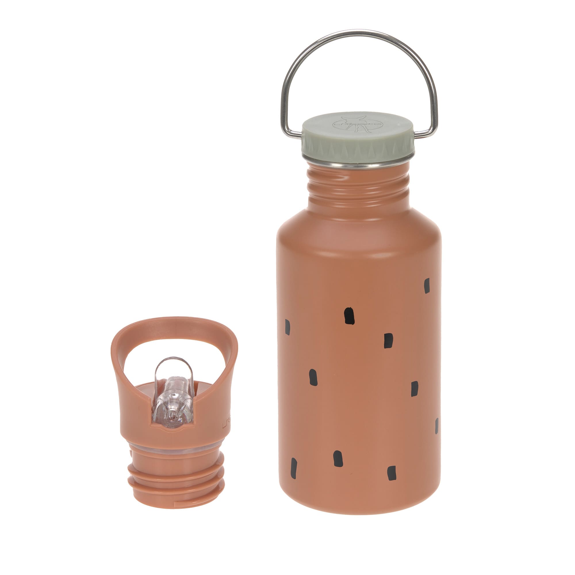 Lässig Trinkflasche Happy Prints caramel Edelstahl Kinder-Trinkflsche mit 2 Aufsätzen